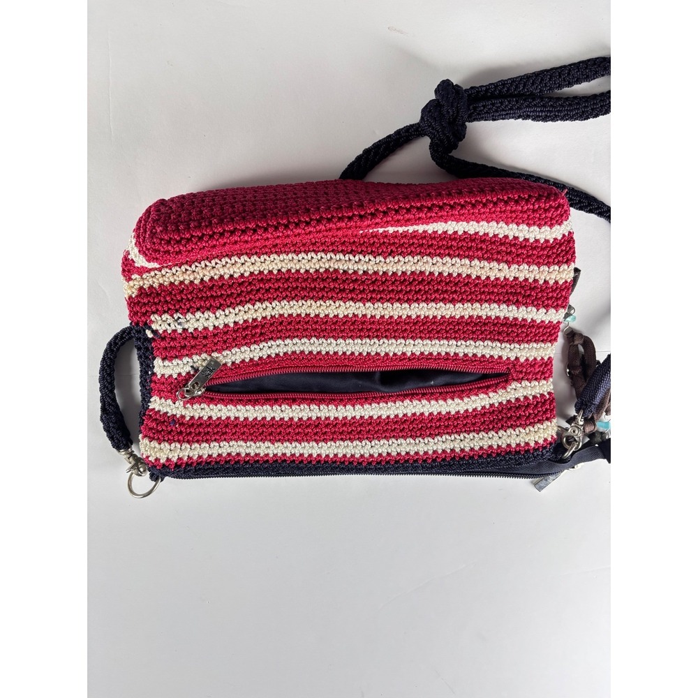 The Sak American Flag Crochet Crossbody Boho Festival Bag Patriotic USA Purse - Picture 11 of 13